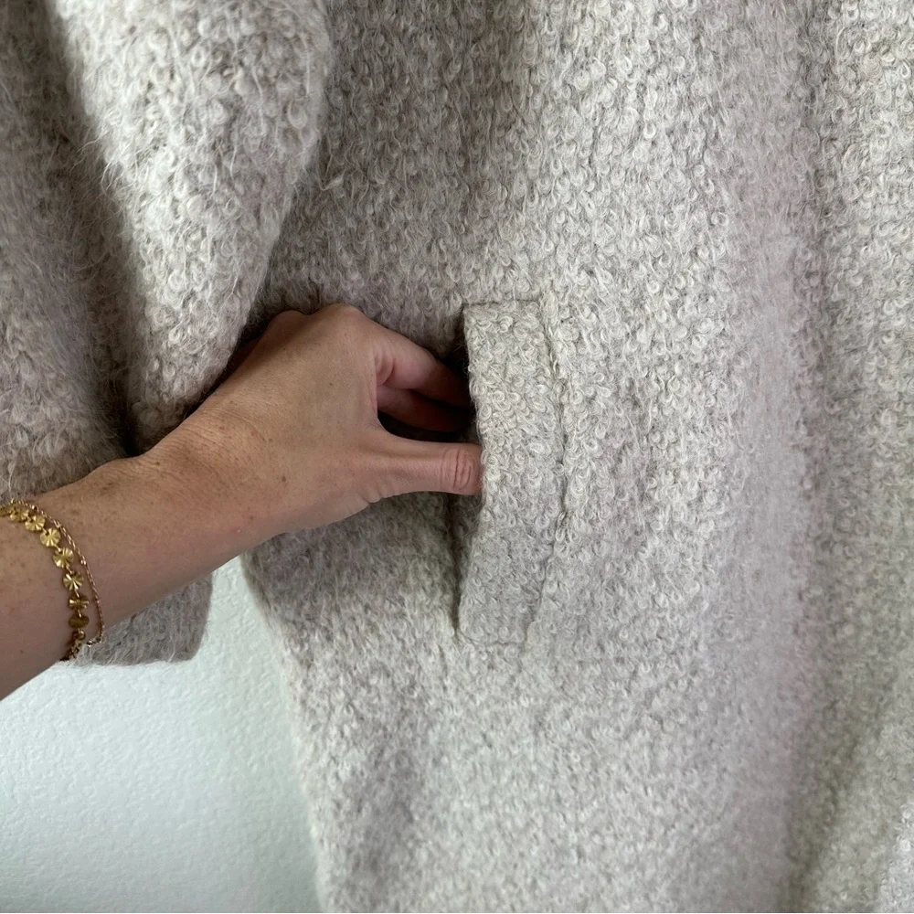 EILEEN FISHER Alpaca Blend Beige Long Coat SZ XL - Picture 10 of 10